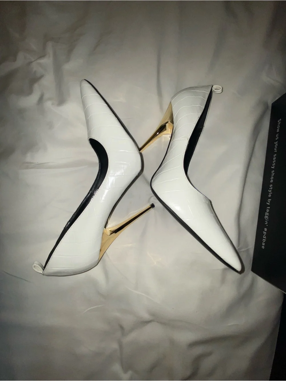 Public desire White Pointed Toe Women's Pumps - 7